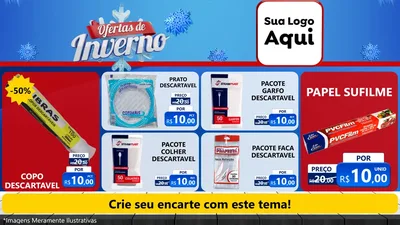 Modelo de TV para TV Horizontal com o tema Ofertas de Inverno para Embalagens