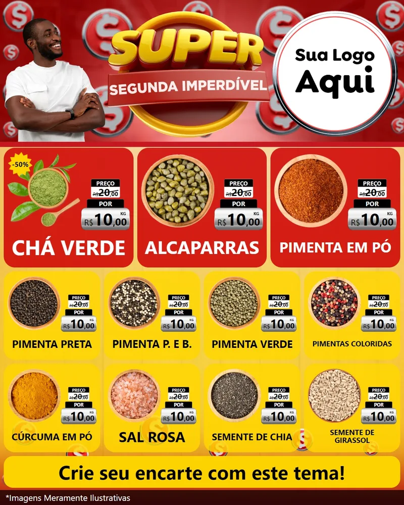 Modelo de Rede Social para Feed Instagram com o tema Super Segunda Imperdível para Produtos Naturais
