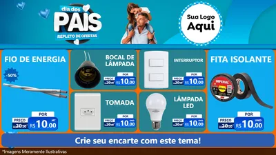 Modelo de TV para TV Horizontal com o tema Dia Dos Pais Repleto de Ofertas para Materiais Elétricos