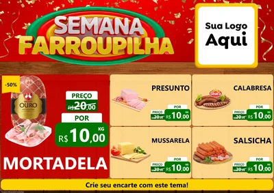 Modelo de Encarte para Encarte A4 Horizontal com o tema Semana Farroupilha para Frios e Laticínios