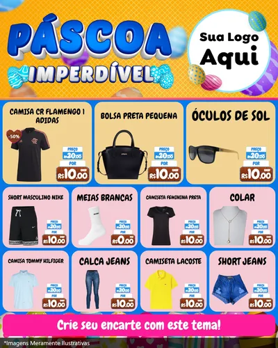 Modelo de Rede Social para Feed Instagram com o tema Páscoa Imperdível para Roupas e acessórios