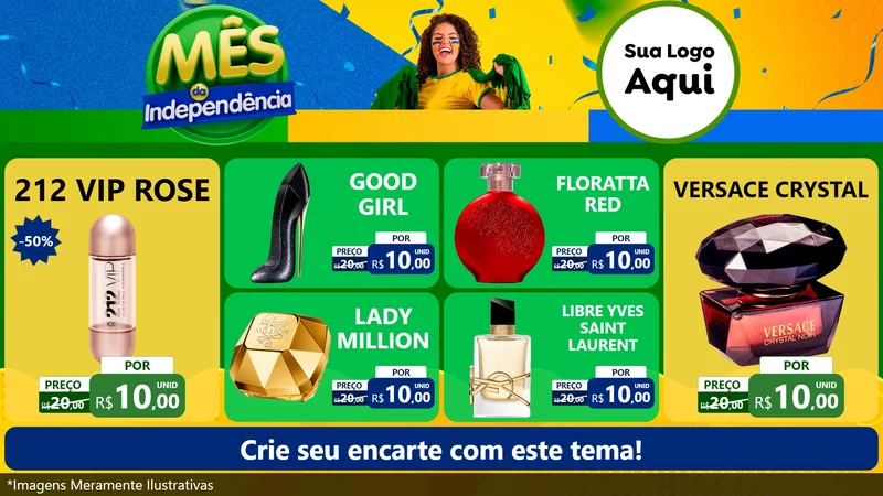 Modelo de TV para TV Horizontal com o tema Mês da Independência para Perfumes
