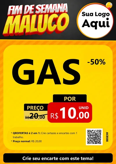 Modelo de Cartaz para Cartaz A4 Vertical com o tema Final de Semana Maluco para Água e gás
