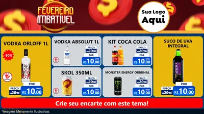 Modelo de TV para TV Horizontal com o tema Fevereiro Imbatível para Distribuidora de bebidas