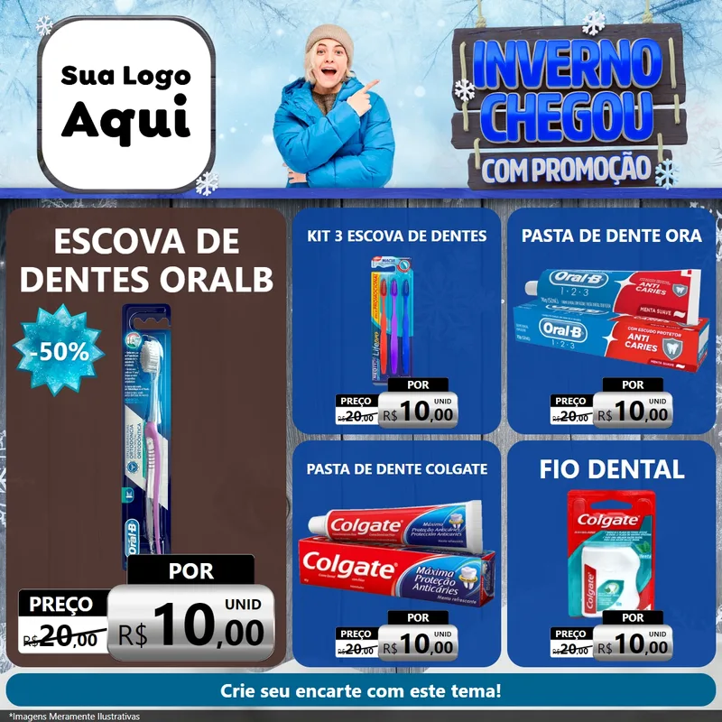 Modelo de Rede Social para Feed Facebook com o tema Inverno Chegou Com Promoção para Higiene Pessoal