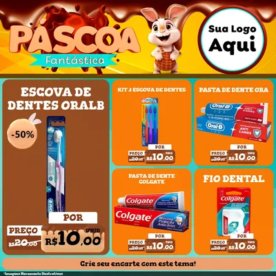 Modelo de Rede Social para Feed Facebook com o tema Páscoa Fantástica para Higiene Pessoal