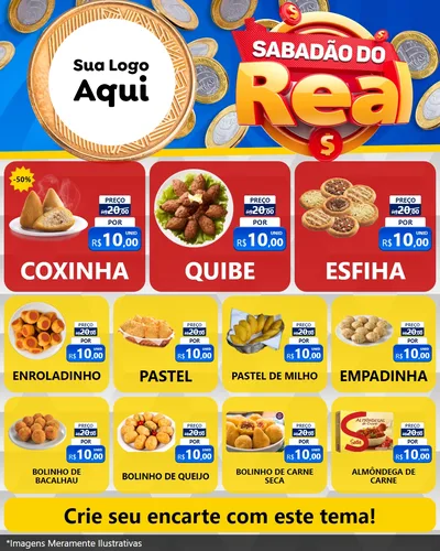 Modelo de Rede Social para Feed Instagram com o tema Sabadão do Real para Salgadaria