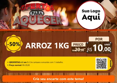 Modelo de Cartaz para Cartaz A4 Horizontal com o tema Ofertas Para Aquecer para Supermercado