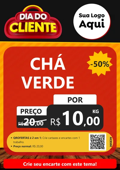 Modelo de Cartaz para Cartaz A4 Vertical com o tema Dia do Cliente para Produtos Naturais