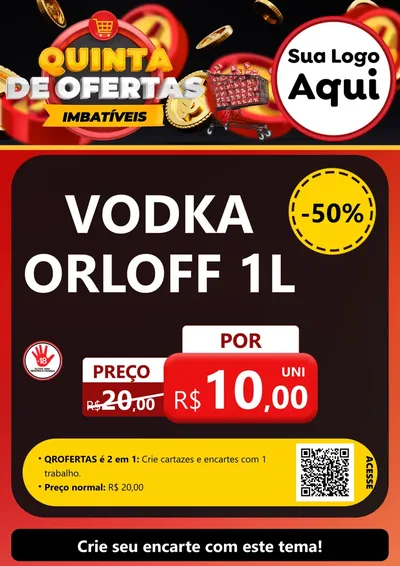 Modelo de Cartaz para Cartaz A4 Vertical com o tema Quinta de Ofertas Imbatíveis para Distribuidora de bebidas