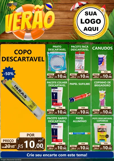 Modelo de Encarte para Encarte A4 Vertical com o tema Verão para Embalagens