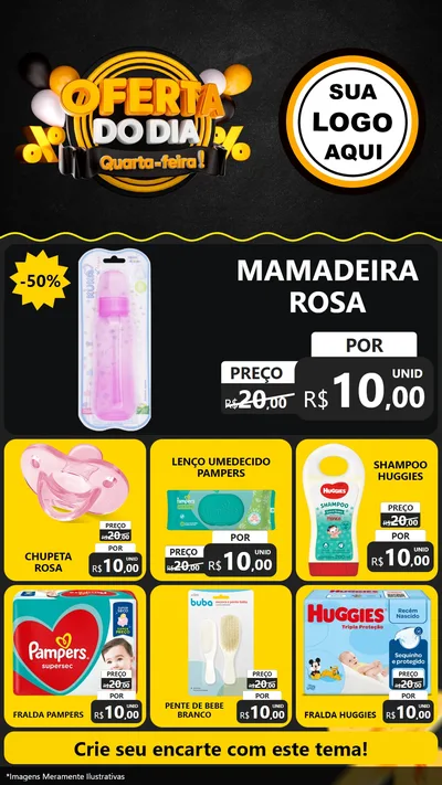 Modelo de Rede Social para Stories com o tema Oferta do Dia - Quarta Feira! para Bebês