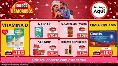 Modelo de TV para TV Horizontal com o tema Dia Dos Namorados para Farmácia