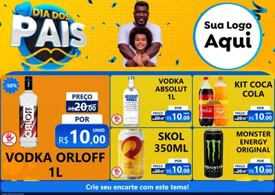 Modelo de Encarte para Encarte A4 Horizontal com o tema Dia dos Pais para Distribuidora de bebidas