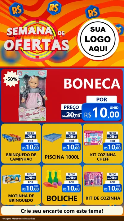 Modelo de Rede Social para Stories com o tema Semana de Ofertas para Brinquedos