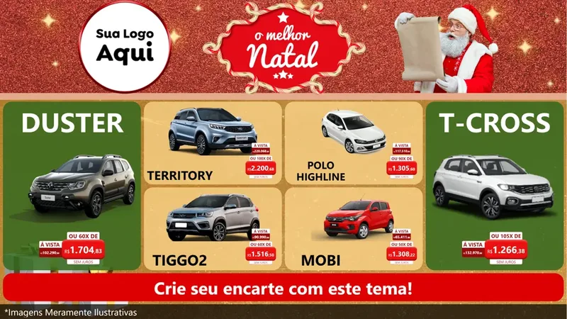 Modelo de TV para TV Horizontal com o tema O Melhor Natal para Concessionaria de Carros