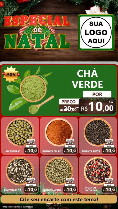 Modelo de Rede Social para Stories com o tema Especial de Natal para Produtos Naturais