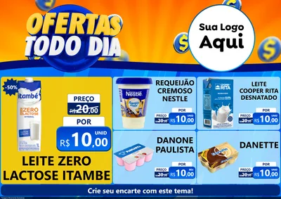 Modelo de Encarte para Encarte A4 Horizontal com o tema Ofertas Todo Dia para Frios e Laticínios