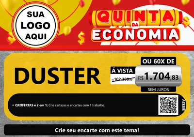 Modelo de Cartaz para Cartaz A4 Horizontal com o tema Quinta da Economia para Concessionaria de Carros