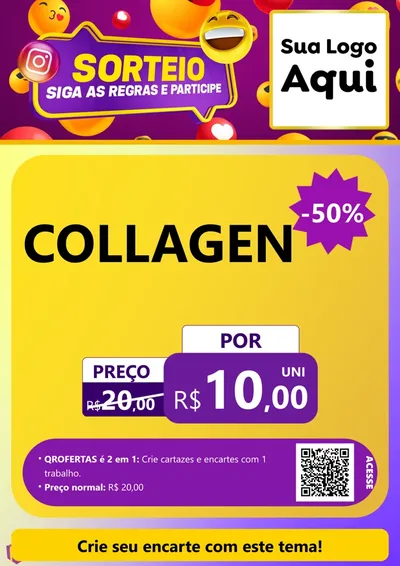 Modelo de Cartaz para Cartaz A4 Vertical com o tema Sorteio para Suplementos alimentares