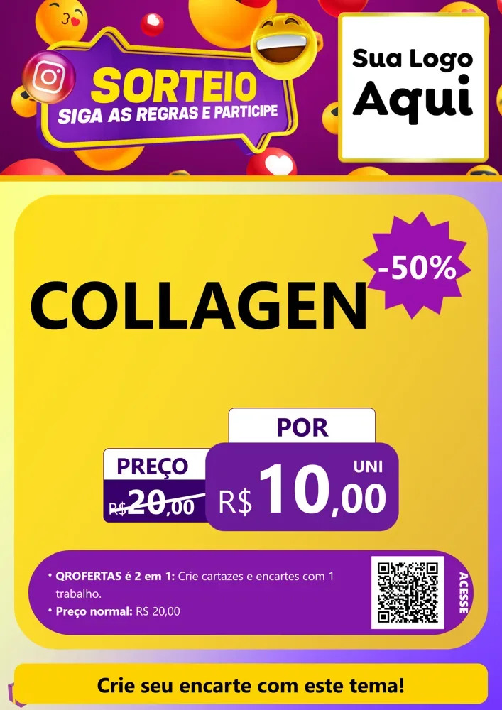 Modelo de Cartaz para Cartaz A4 Vertical com o tema Sorteio para Suplementos alimentares