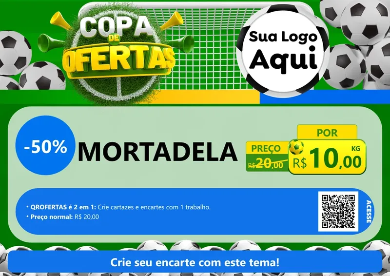 Modelo de Cartaz para Cartaz A4 Horizontal com o tema Copa De Ofertas para Frios e Laticínios