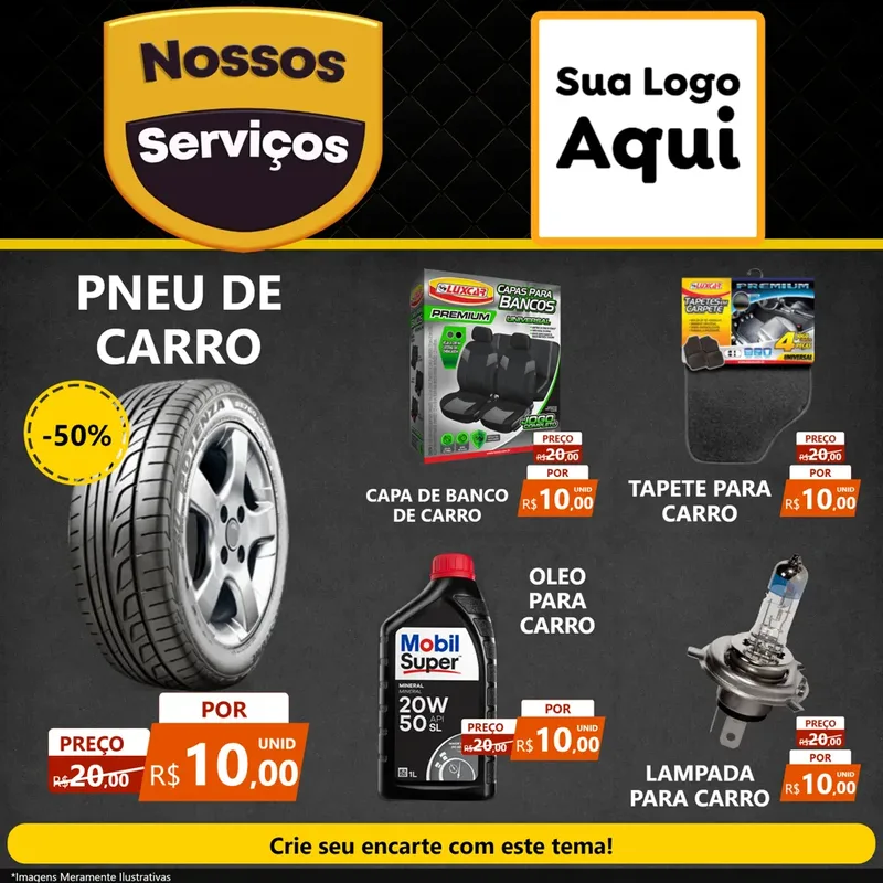 Modelo de Rede Social para Feed Facebook com o tema Nossos Serviços para Auto peças