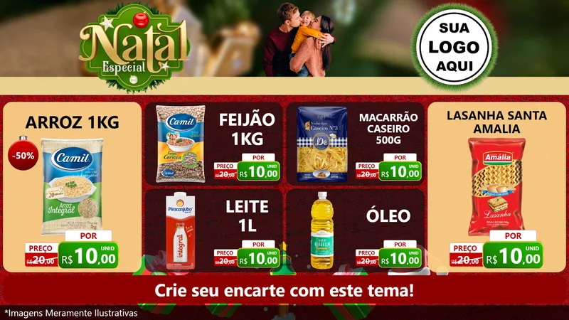 Modelo de TV para TV Horizontal com o tema Natal Especial para Supermercado