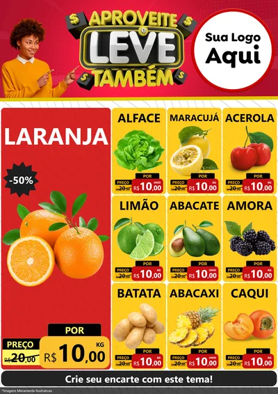 Modelo de Encarte para Encarte A4 Vertical com o tema Aproveite e Leve Também para Hortifrúti