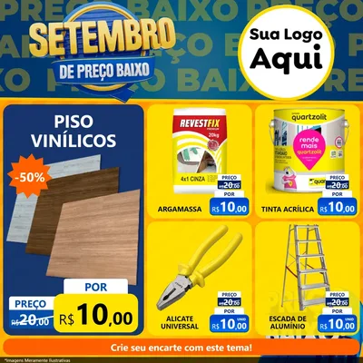 Modelo de Rede Social para Feed Facebook com o tema Setembro De Preço Baixo para Material para Construção