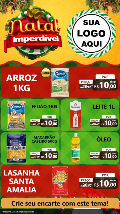 Modelo de TV para TV Vertical com o tema Natal Imperdível para Supermercado