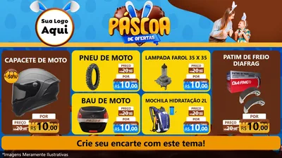 Modelo de TV para TV Horizontal com o tema Páscoa de Ofertas para Moto peças