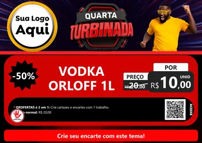 Modelo de Cartaz para Cartaz A4 Horizontal com o tema Quarta Turbinada para Distribuidora de bebidas