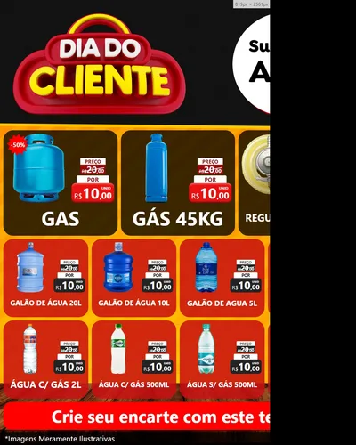 Modelo de Rede Social para Feed Instagram com o tema Dia do Cliente para Água e gás