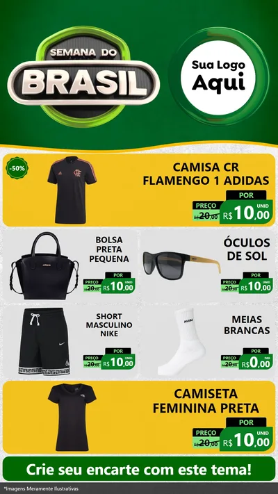 Modelo de TV para TV Vertical com o tema Semana do Brasil para Roupas e acessórios