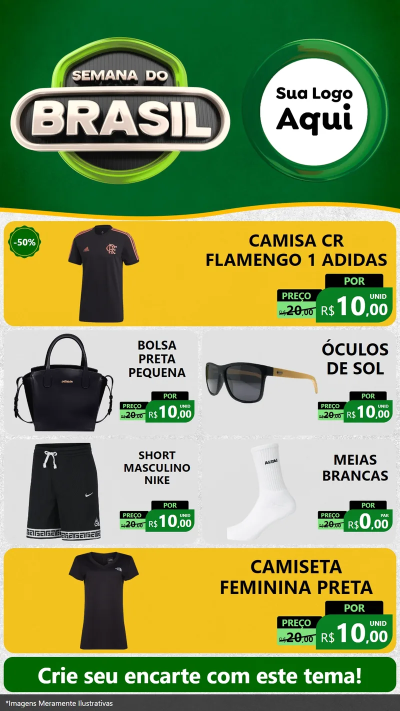 Modelo de TV para TV Vertical com o tema Semana do Brasil para Roupas e acessórios