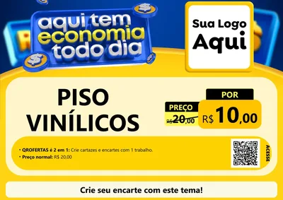 Modelo de Cartaz para Cartaz A4 Horizontal com o tema Aqui Tem Economia Todo Dia para Material para Construção