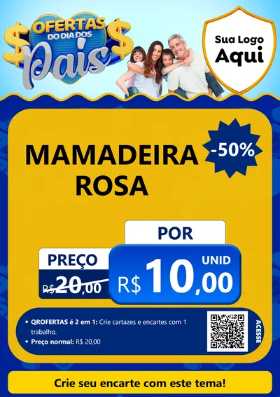 Modelo de Cartaz para Cartaz A4 Vertical com o tema Ofertas do Dia dos Pais para Bebês