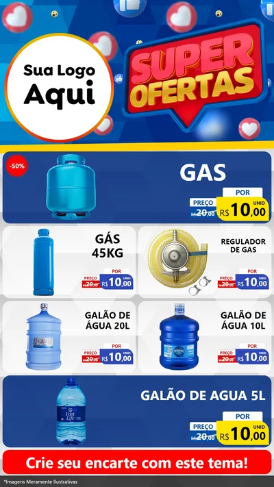 Modelo de TV para TV Vertical com o tema Super Ofertas para Água e gás