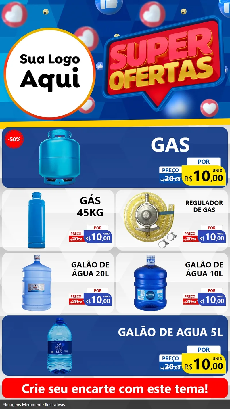 Modelo de TV para TV Vertical com o tema Super Ofertas para Água e gás