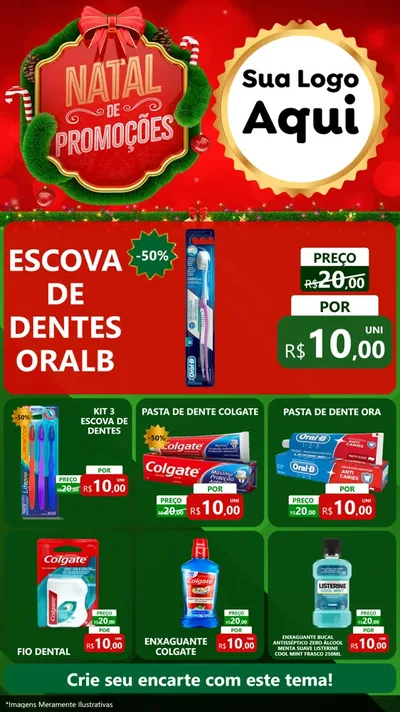 Modelo de Rede Social para Stories com o tema Natal de Promoções para Higiene Pessoal