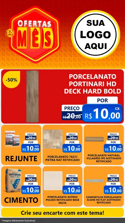 Modelo de Rede Social para Stories com o tema Ofertas do Mês para Pisos e revestimentos