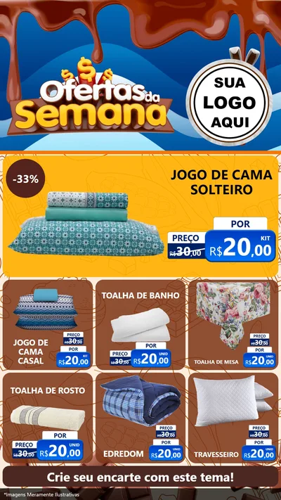 Modelo de Rede Social para Stories com o tema Ofertas da Semana - Páscoa para Cama, Mesa e Banho