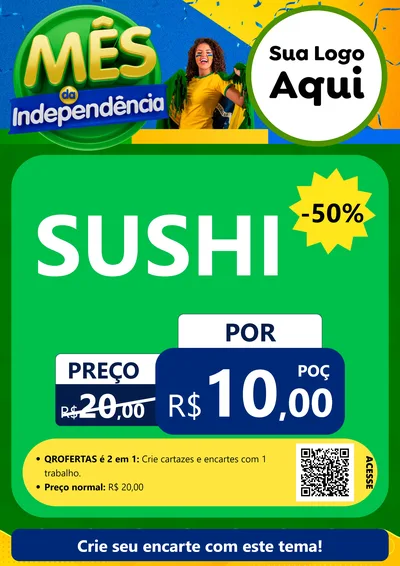 Modelo de Cartaz para Cartaz A4 Vertical com o tema Mês da Independência para Comida japonesa