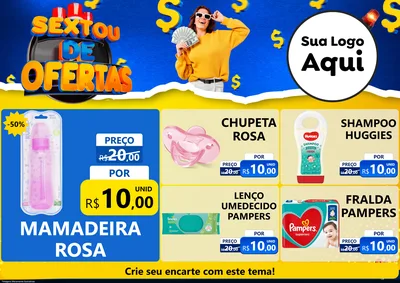 Modelo de Encarte para Encarte A4 Horizontal com o tema Sextou de Ofertas para Bebês