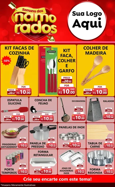Modelo de Encarte para Encarte Grande com o tema Semana dos namorados para Utilidades Domésticas