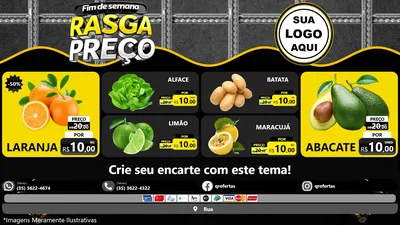 Modelo de TV para TV Horizontal com o tema Fim de Semana Rasga Preço para Hortifrúti
