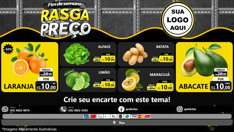 Modelo de TV para TV Horizontal com o tema Fim de Semana Rasga Preço para Hortifrúti