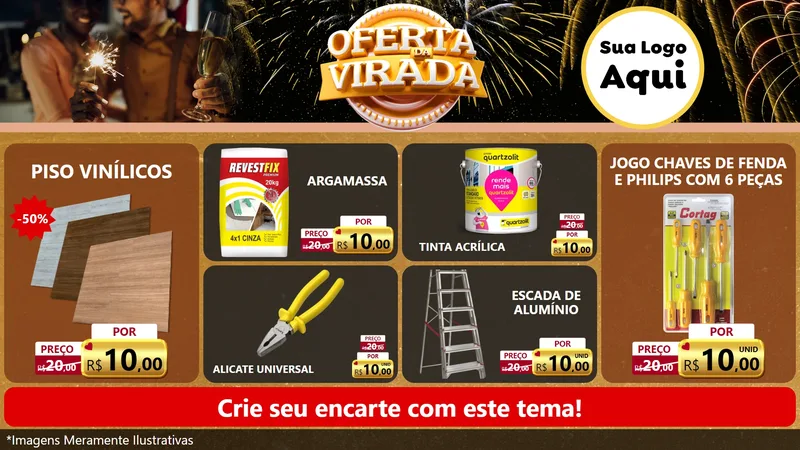 Modelo de TV para TV Horizontal com o tema Oferta da Virada para Material para Construção