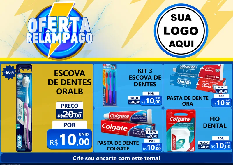 Modelo de Encarte para Encarte A4 Horizontal com o tema Oferta Relâmpago para Higiene Pessoal